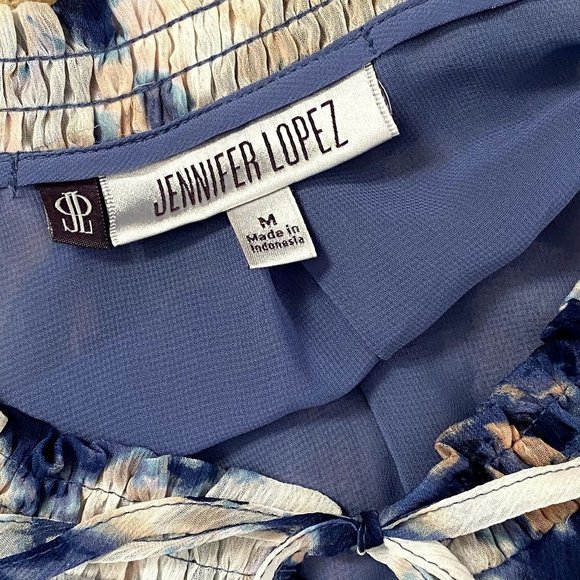 SOLD! Jennifer Lopez | Tie Dye Inspired Bell Long Sleeves Top | Blue | Med - Picture 4 of 11